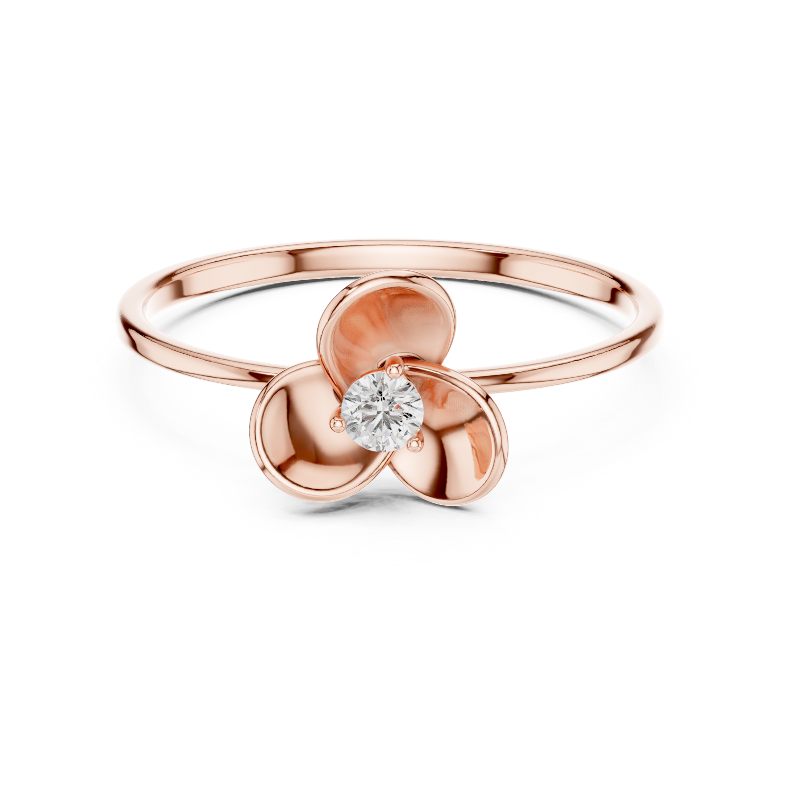  Rose Gold Whispering Romance Band Front View