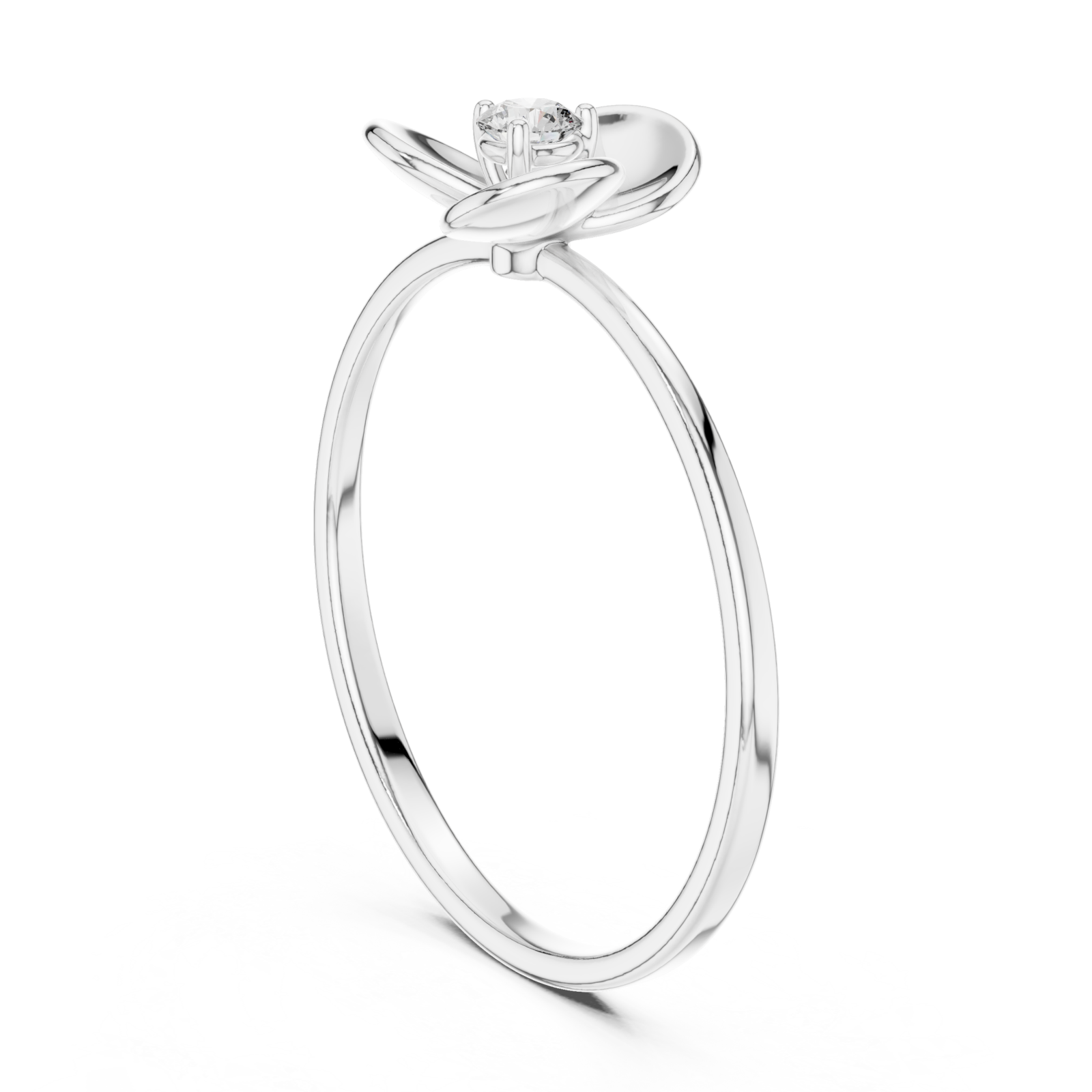  White Gold Whispering Romance Band Left View