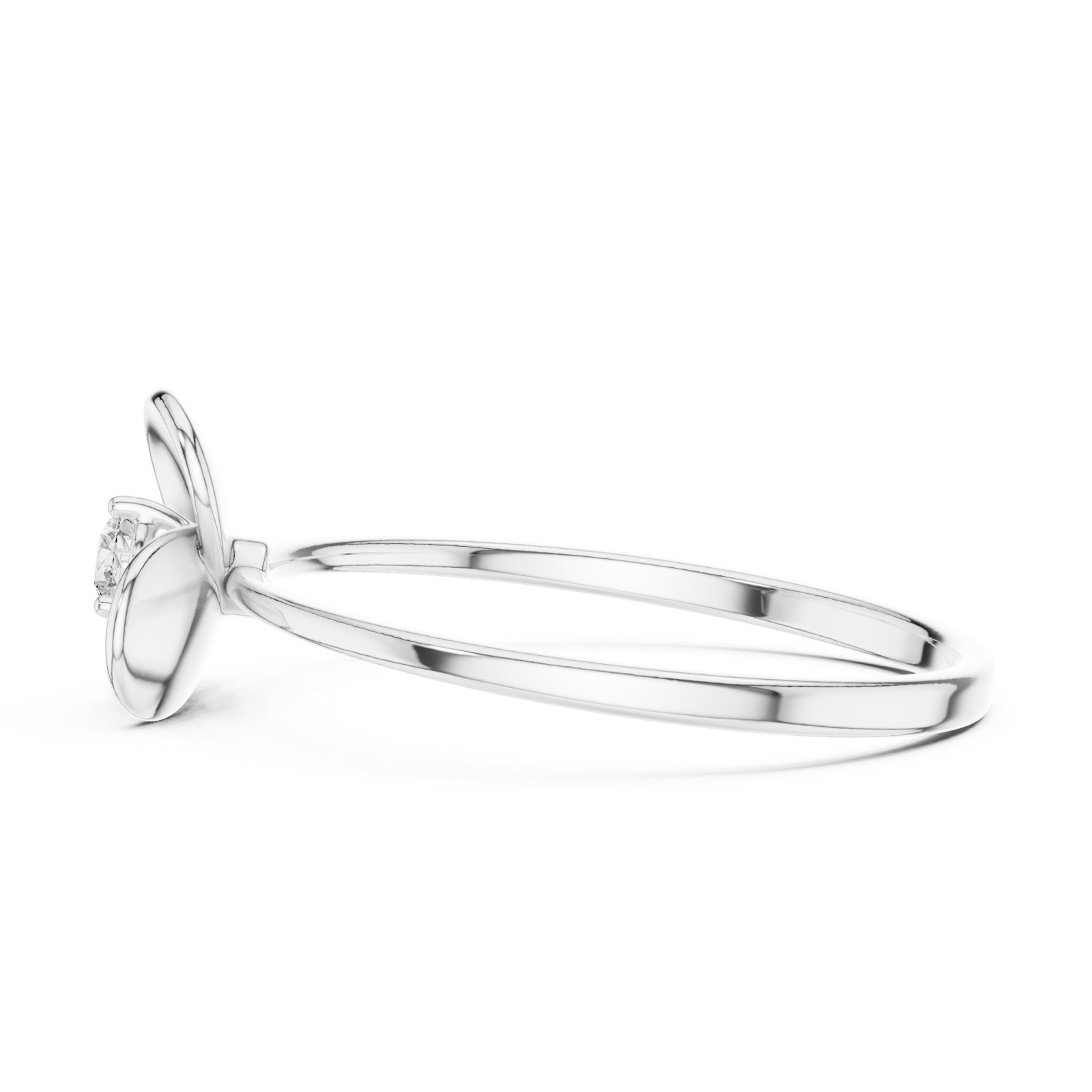  White Gold Whispering Romance Band Side View