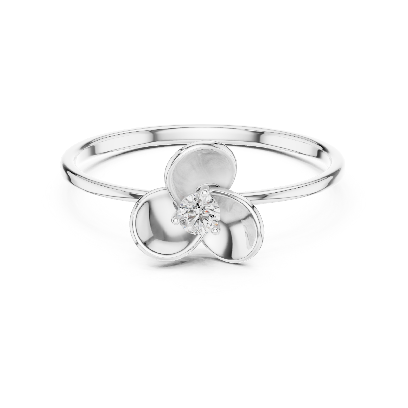  White Gold Whispering Romance Band Front View