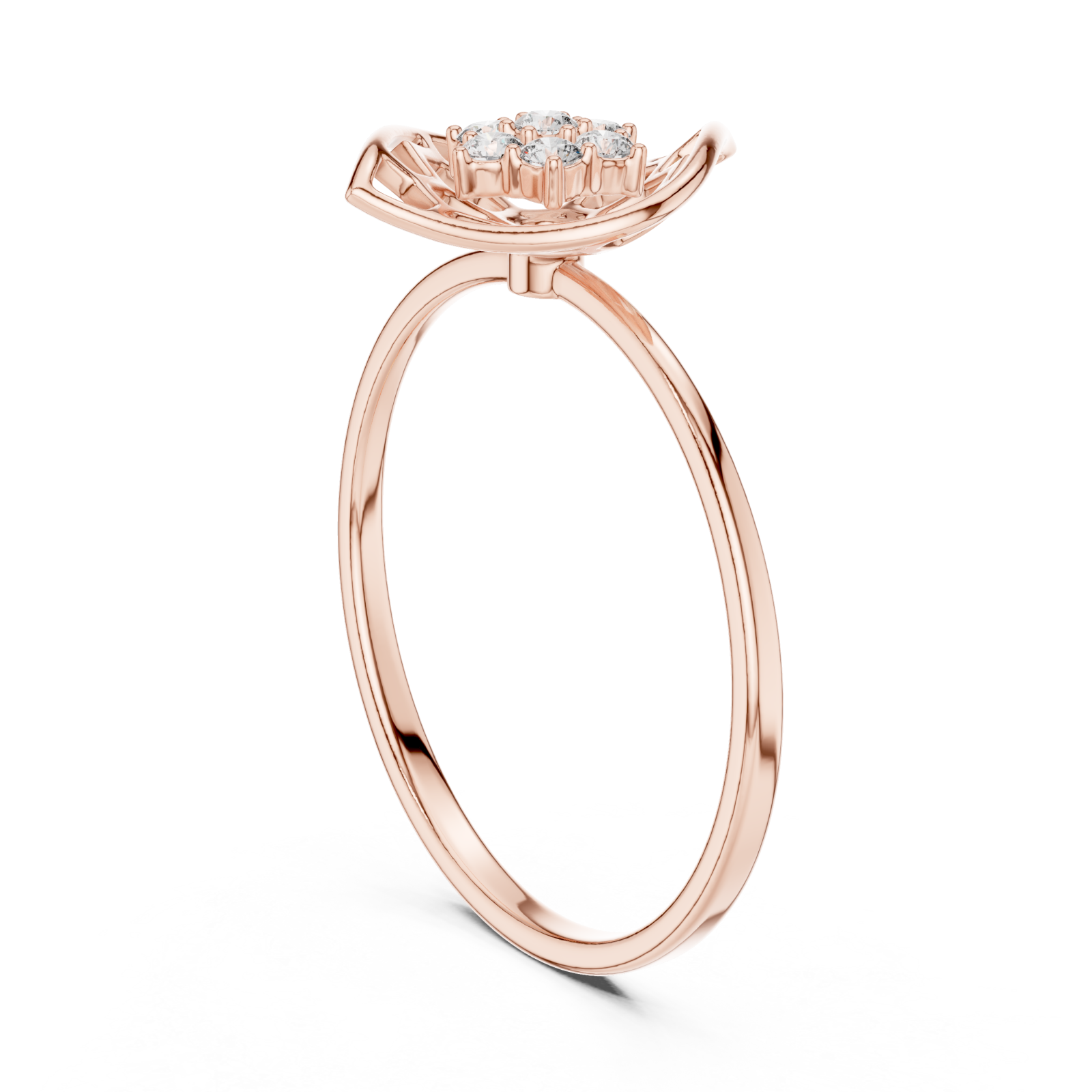  Rose Gold Petal Reverie Halo Band Left View