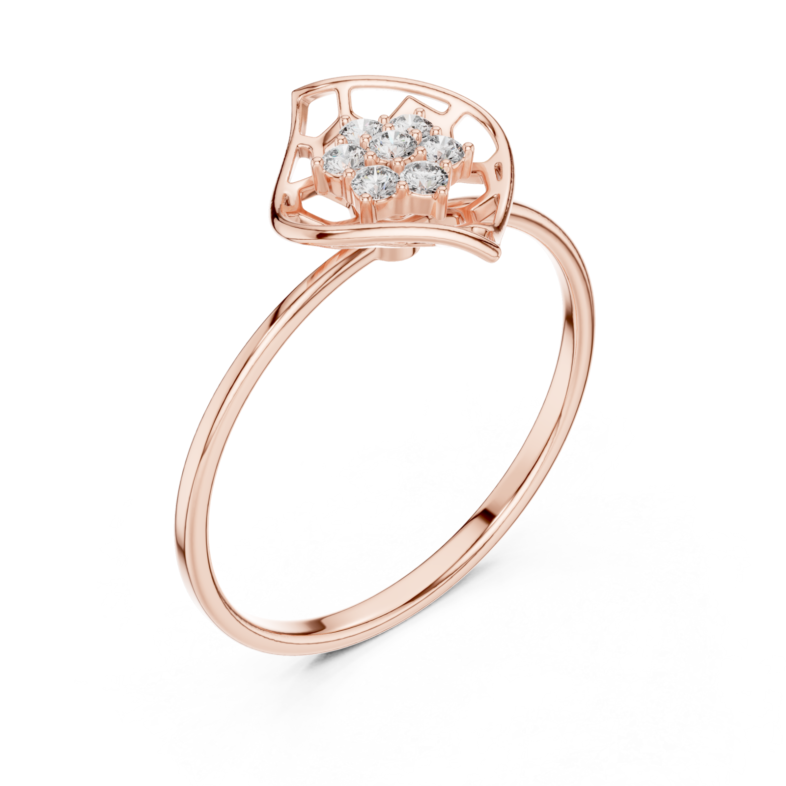  Rose Gold Petal Reverie Halo Band Right View