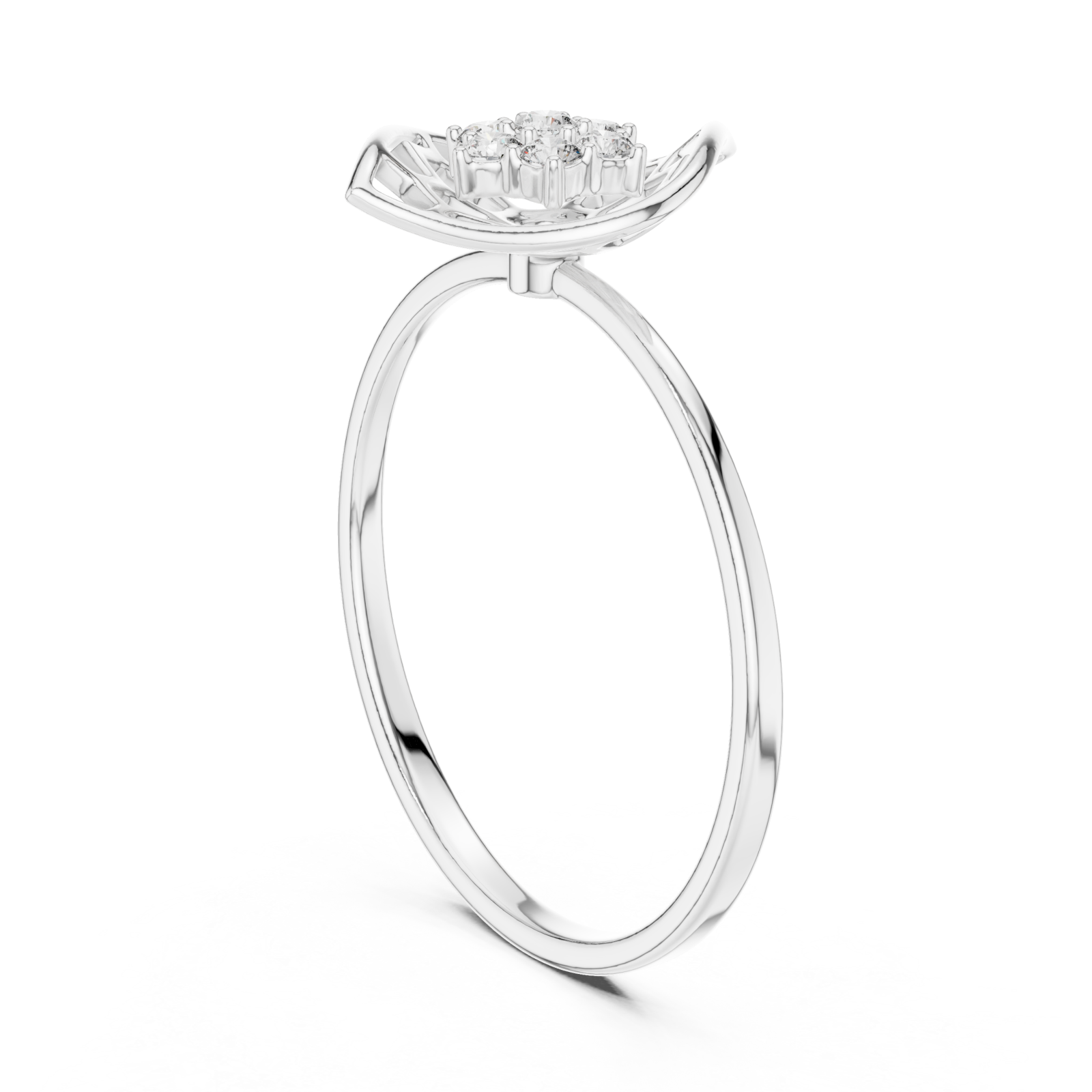  White Gold Petal Reverie Halo Band Left View