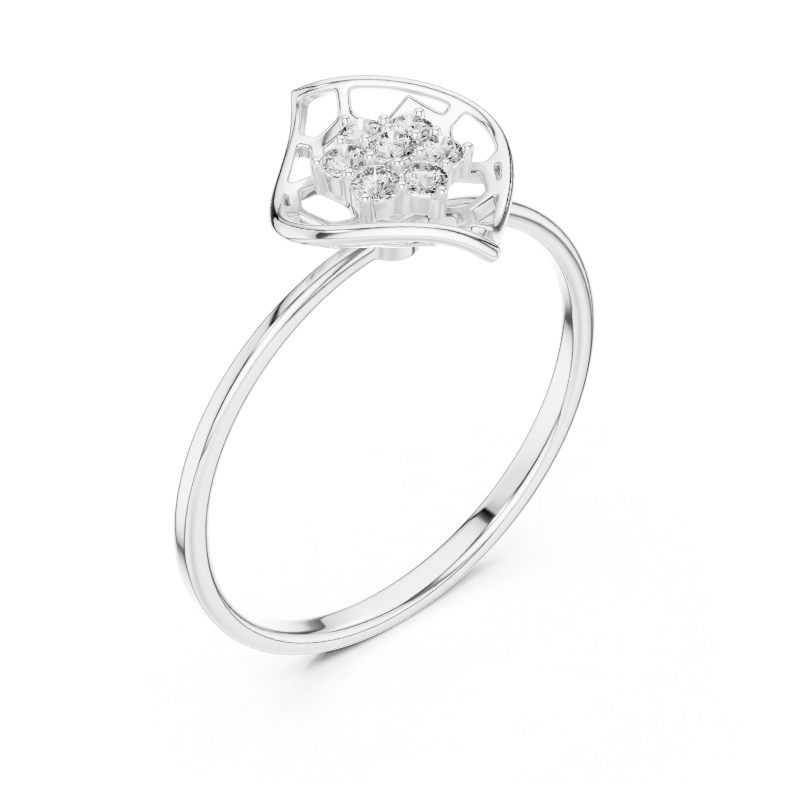  White Gold Petal Reverie Halo Band Right View