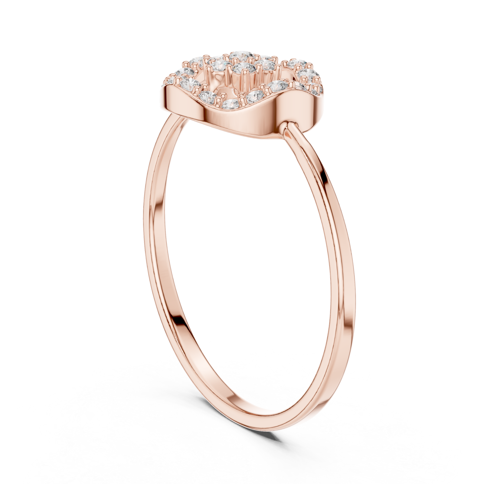  Rose Gold Evelyn Crown Petal Ring Left View