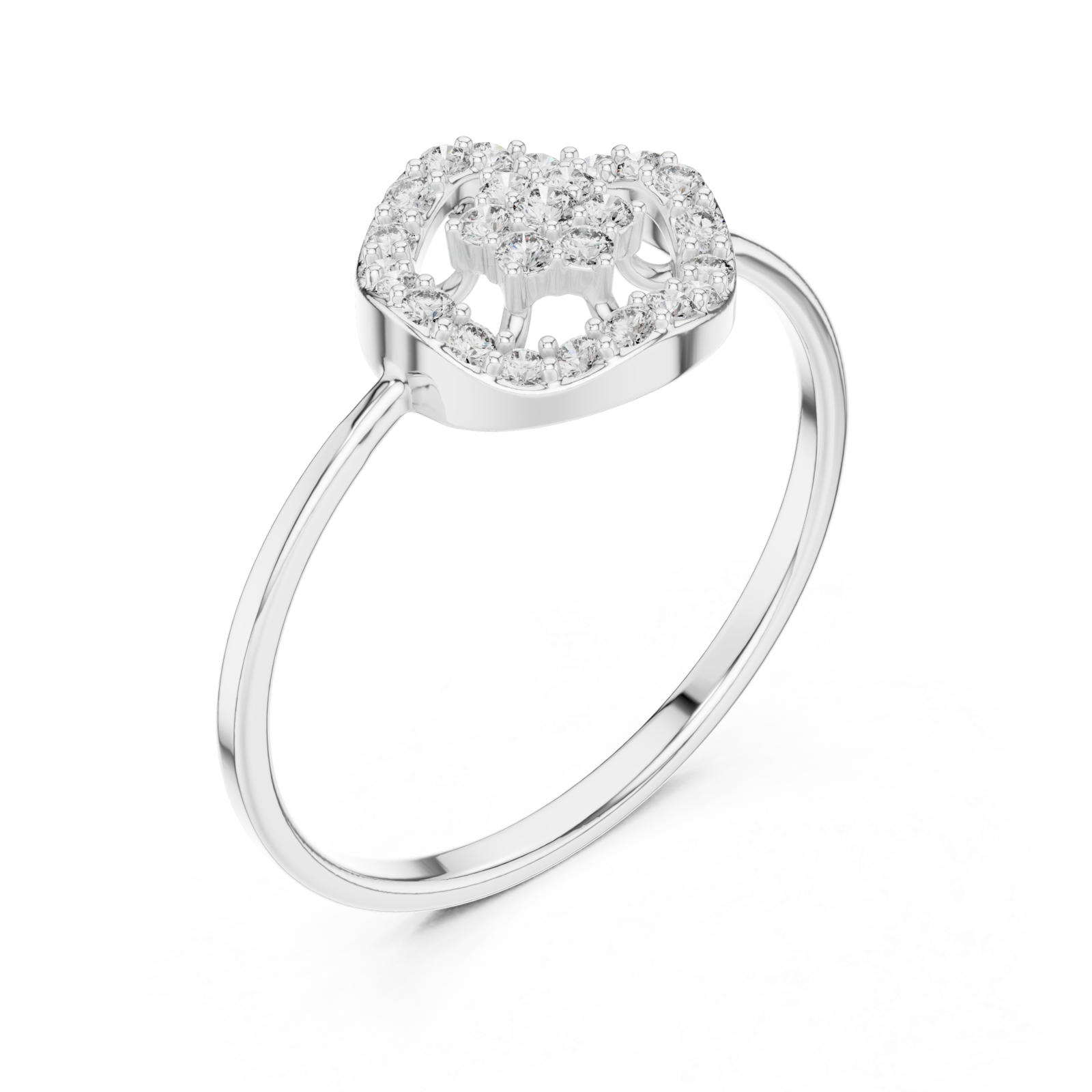  White Gold Evelyn Crown Petal Ring Right View