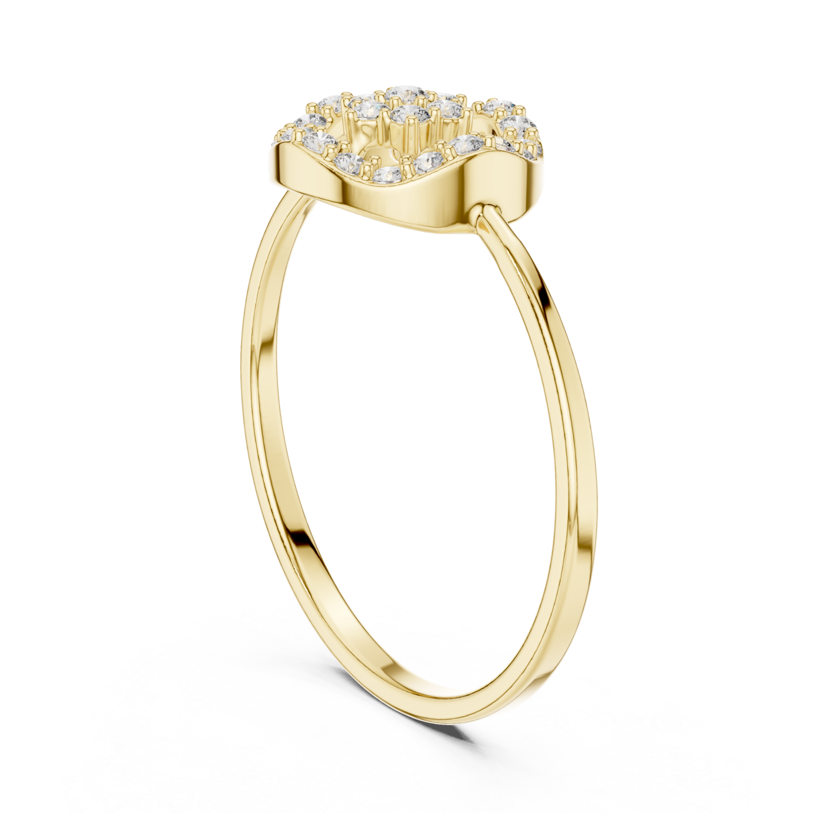  Gold Evelyn Crown Petal Ring Left View