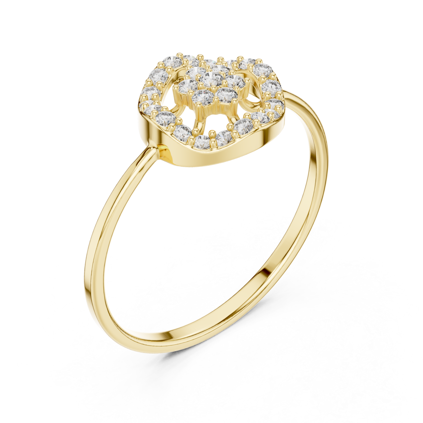 Gold Evelyn Crown Petal Ring Right View