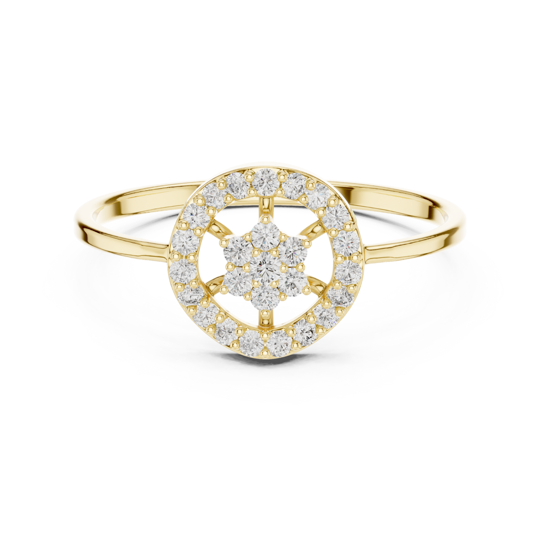 Gold Evelyn Crown Petal Ring Right View