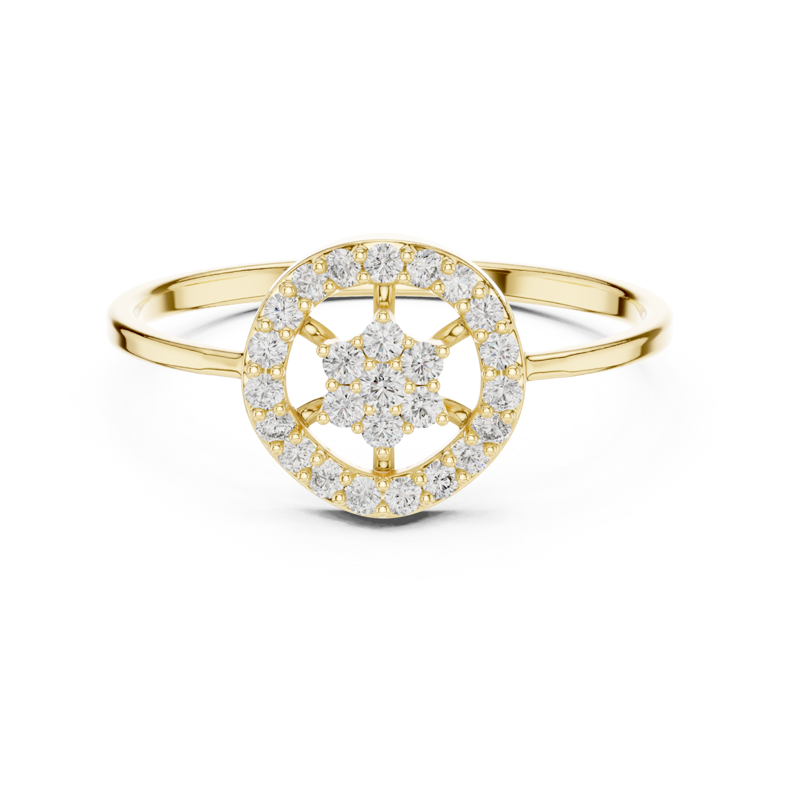  Gold Evelyn Crown Petal Ring Front View