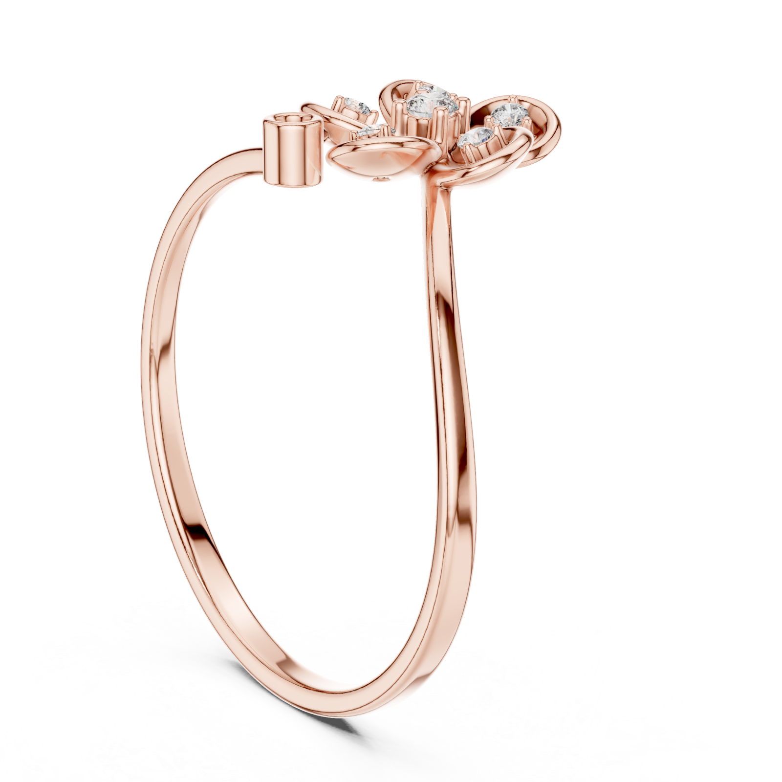  Rose Gold Petal Serenity Ring Left View