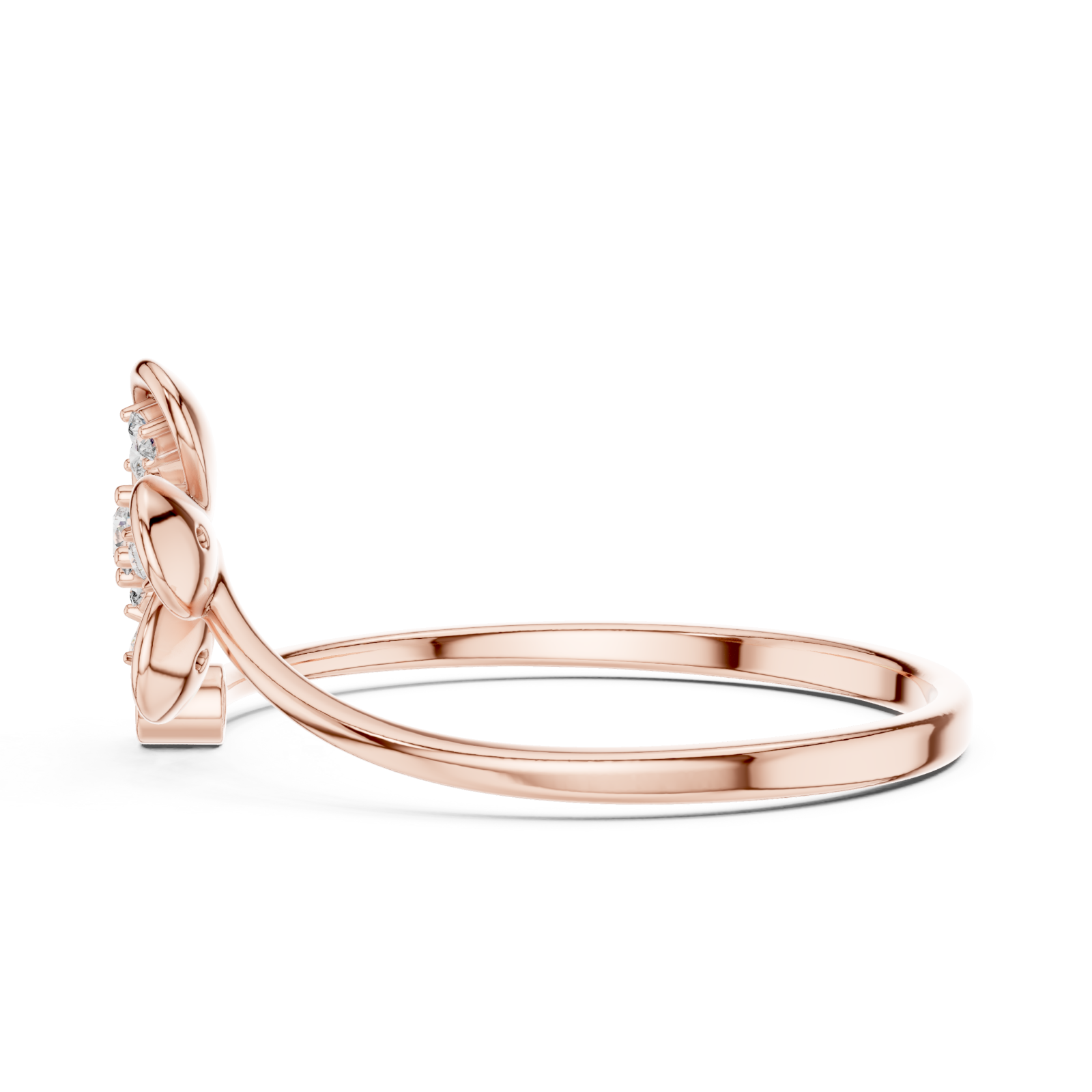  Rose Gold Petal Serenity Ring Side View