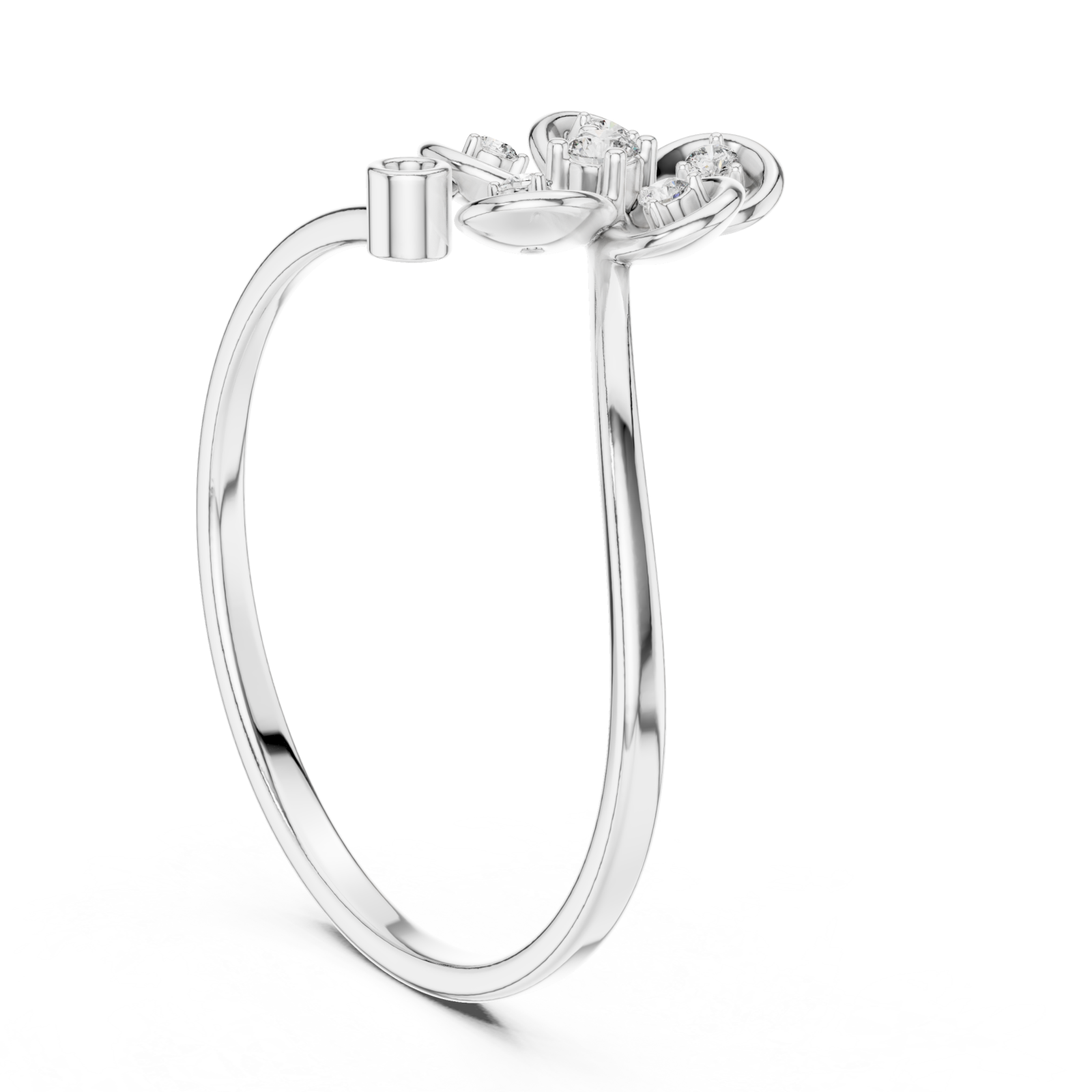  White Gold Petal Serenity Ring Left View
