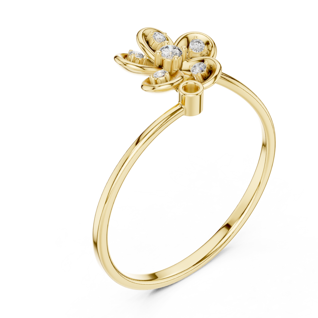 Gold Petal Serenity Ring Right View