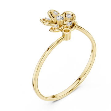 Gold Petal Serenity Ring Right View