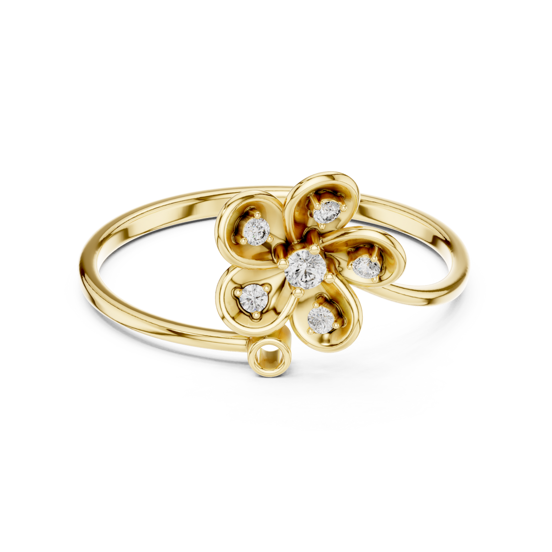 Gold Petal Serenity Ring Right View