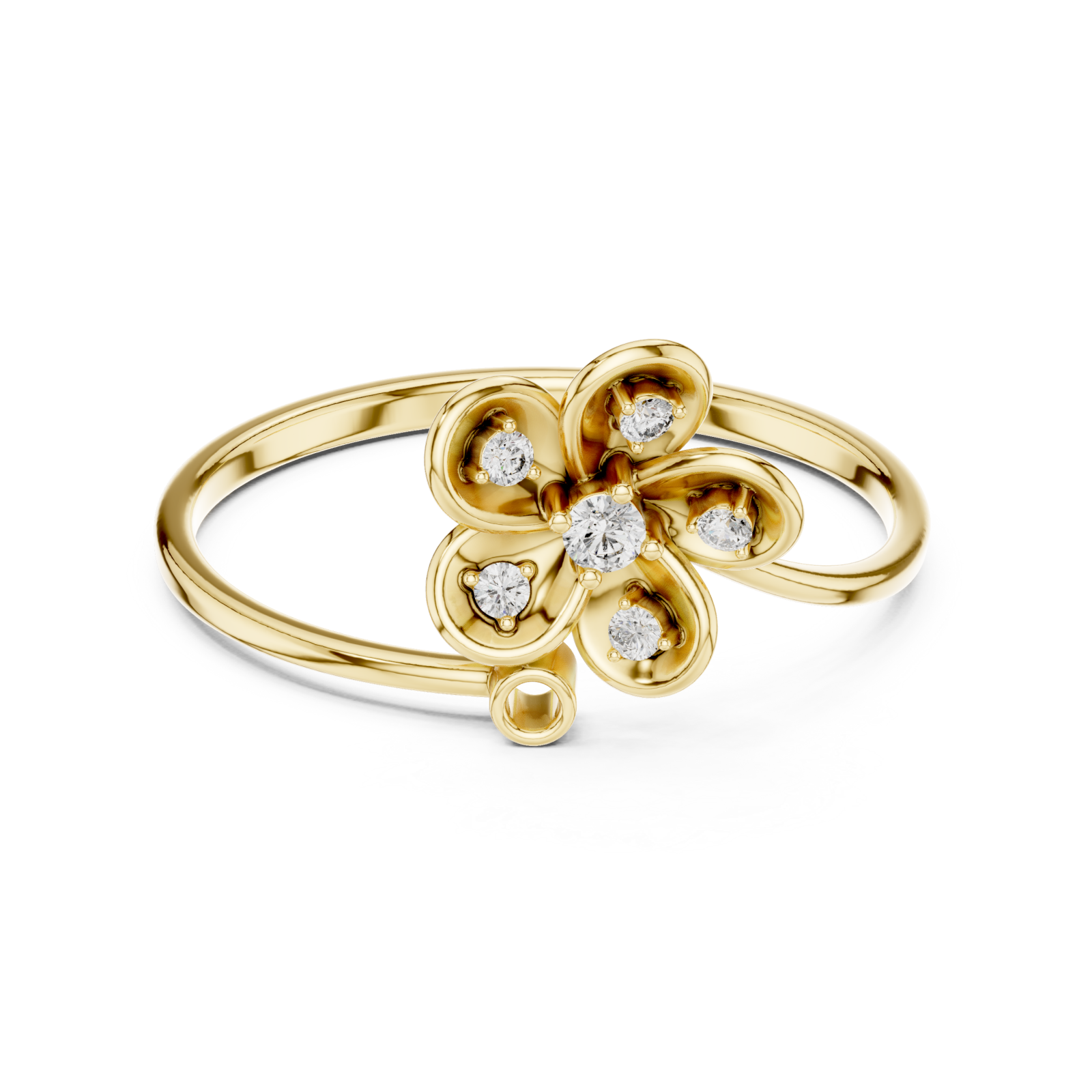  Gold Petal Serenity Ring Front View