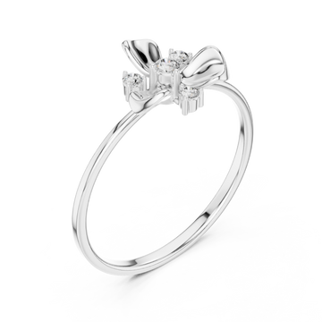  White Gold Belle Petal Grace Accent Ring Right View