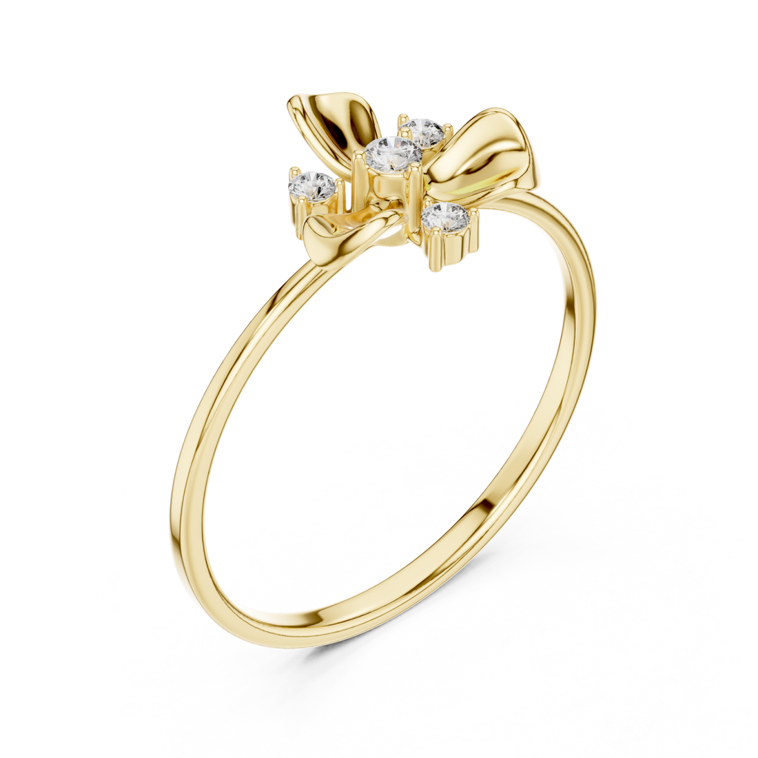 Gold Belle Petal Grace Accent Ring Right View
