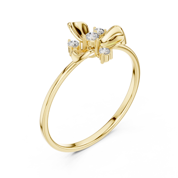 Gold Belle Petal Grace Accent Ring Right View