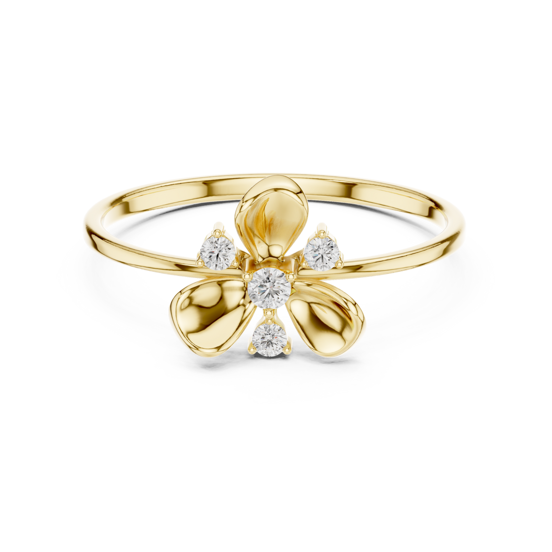 Gold Belle Petal Grace Accent Ring Right View