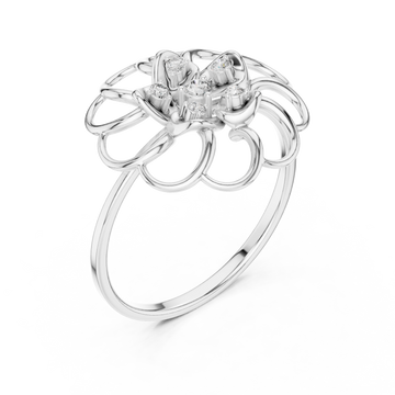  White Gold Whispering Florale Motif Embrace Band Right View