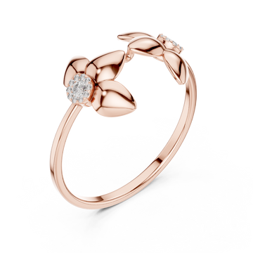  Rose Gold Garden Muse Floral Duo Statement Ring Right View
