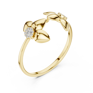 Gold Garden Muse Floral Duo Statement Ring Right View