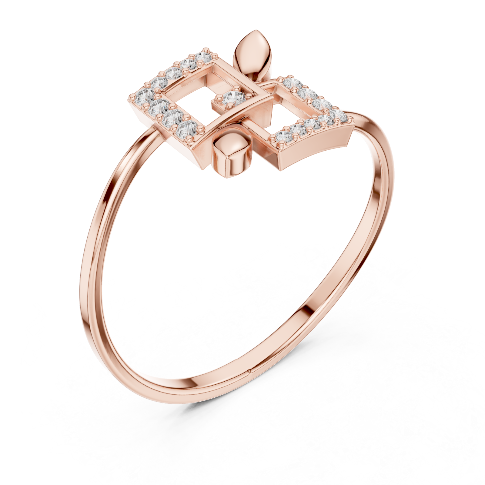  Rose Gold Avant Garde Minimalist Band Right View