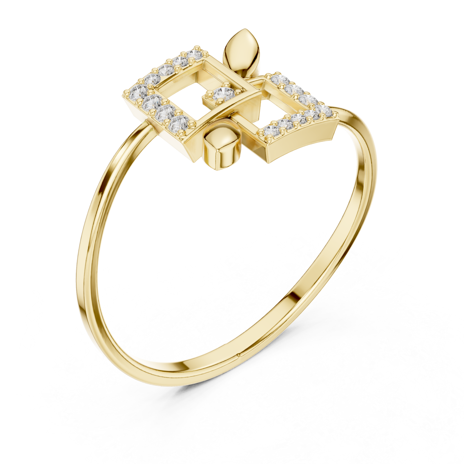 Gold Avant Garde Minimalist Band Right View
