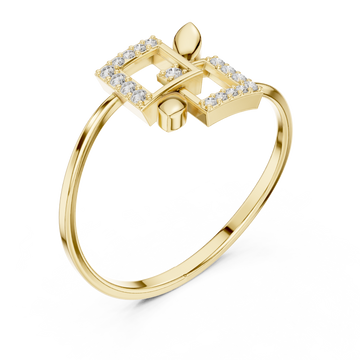 Gold Avant Garde Minimalist Band Right View
