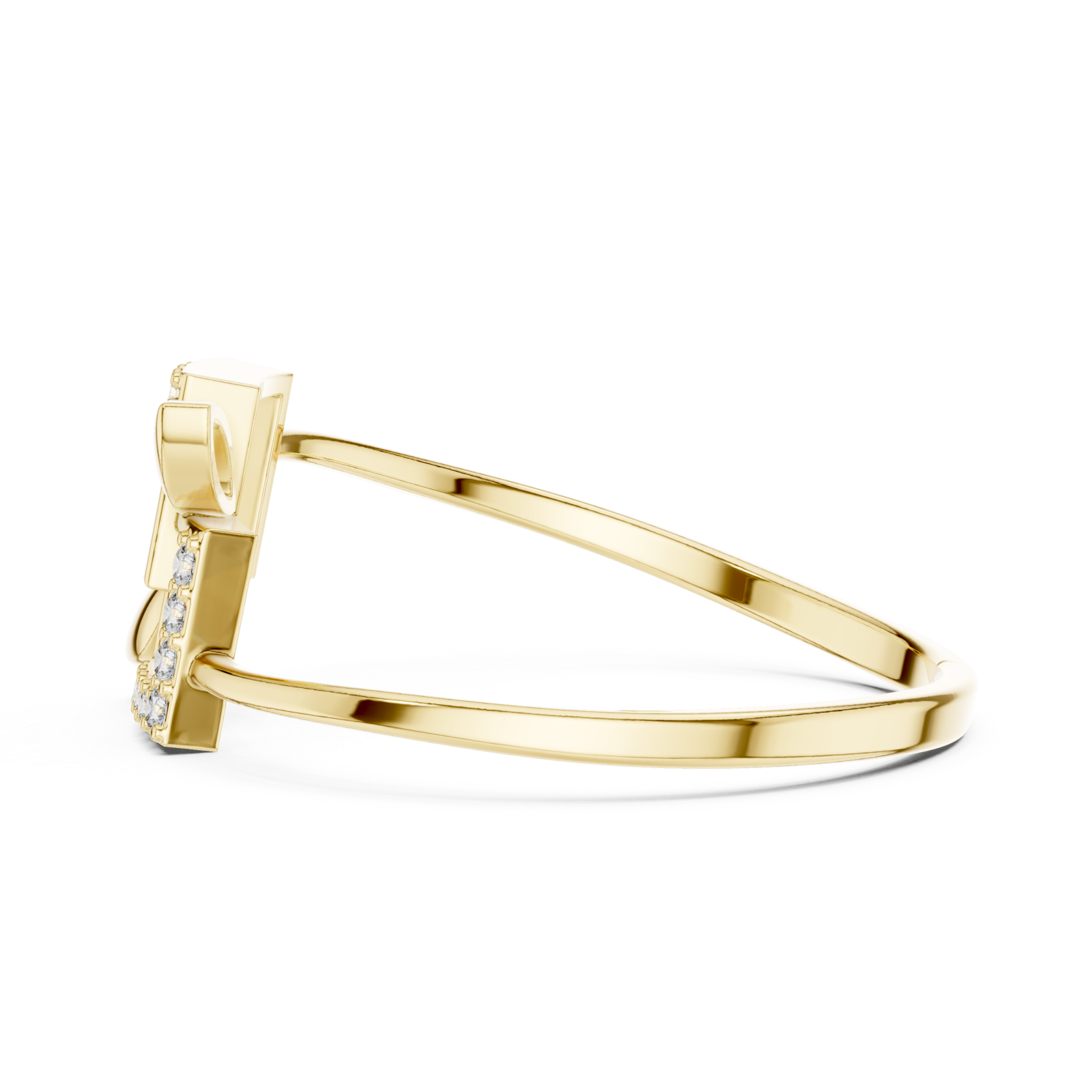  Gold Avant Garde Minimalist Band Side View