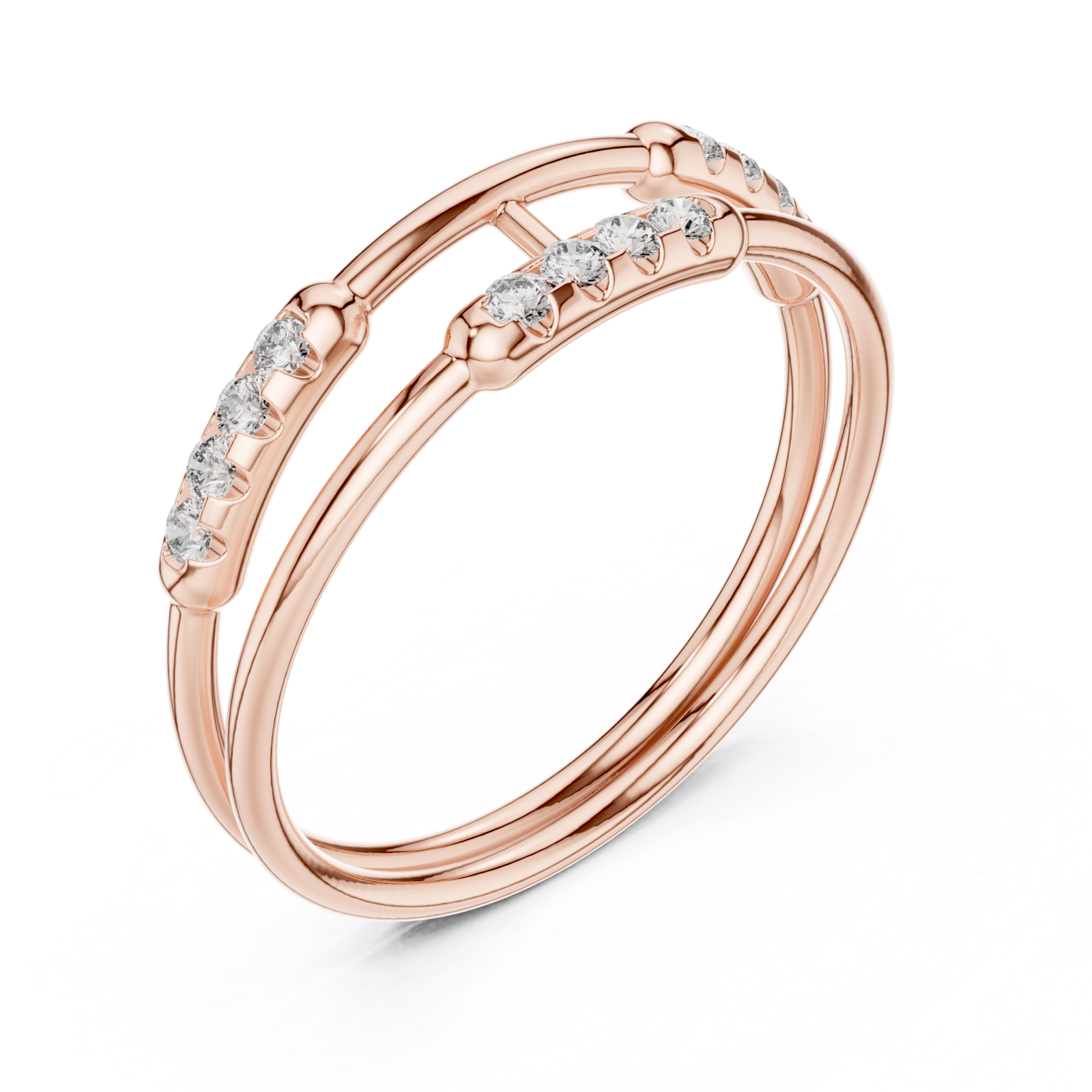  Rose Gold Radiant Open Lines Contemporary Ring Right View