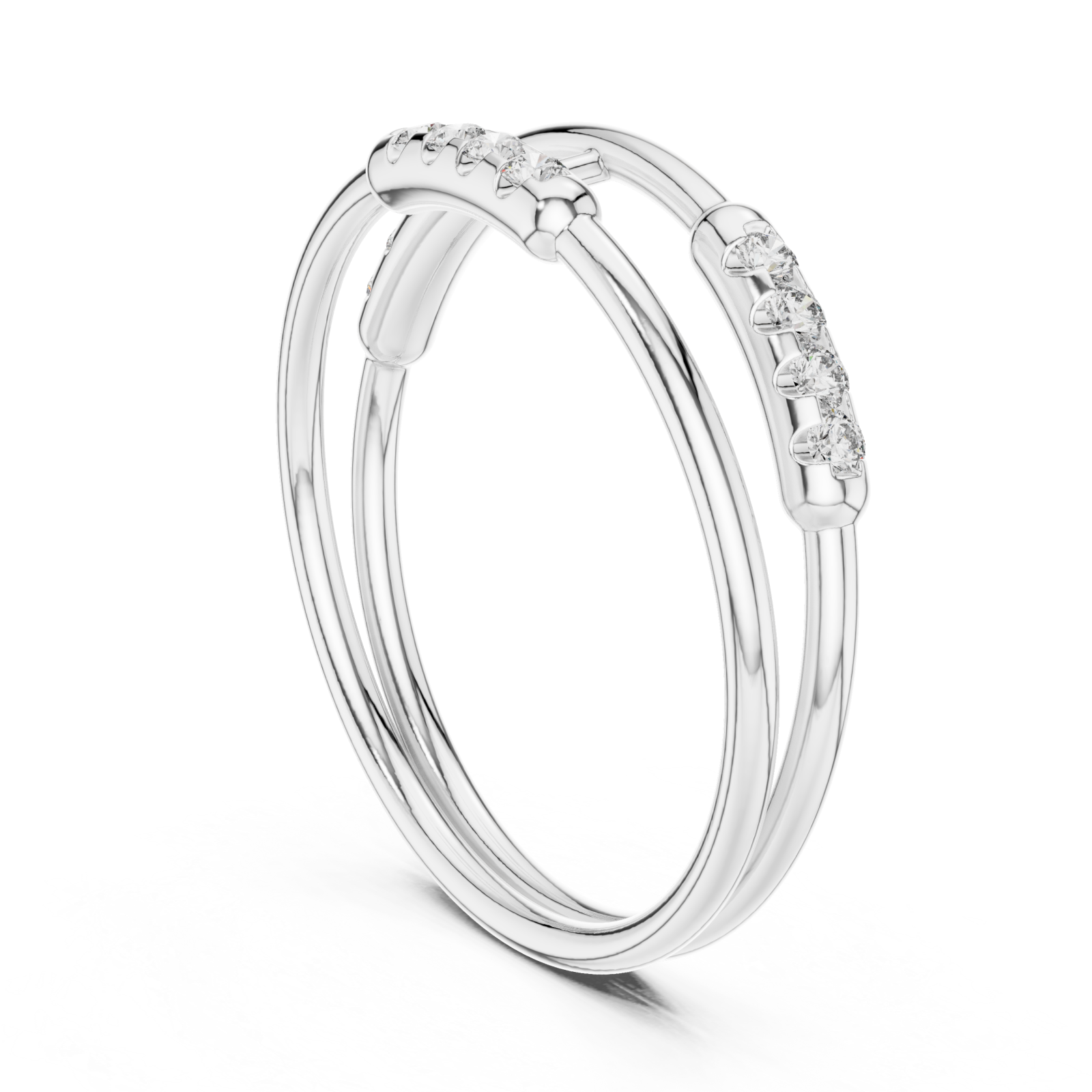  White Gold Radiant Open Lines Contemporary Ring Left View