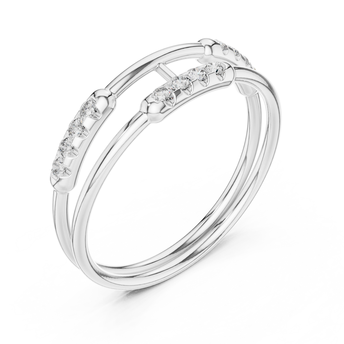  White Gold Radiant Open Lines Contemporary Ring Right View