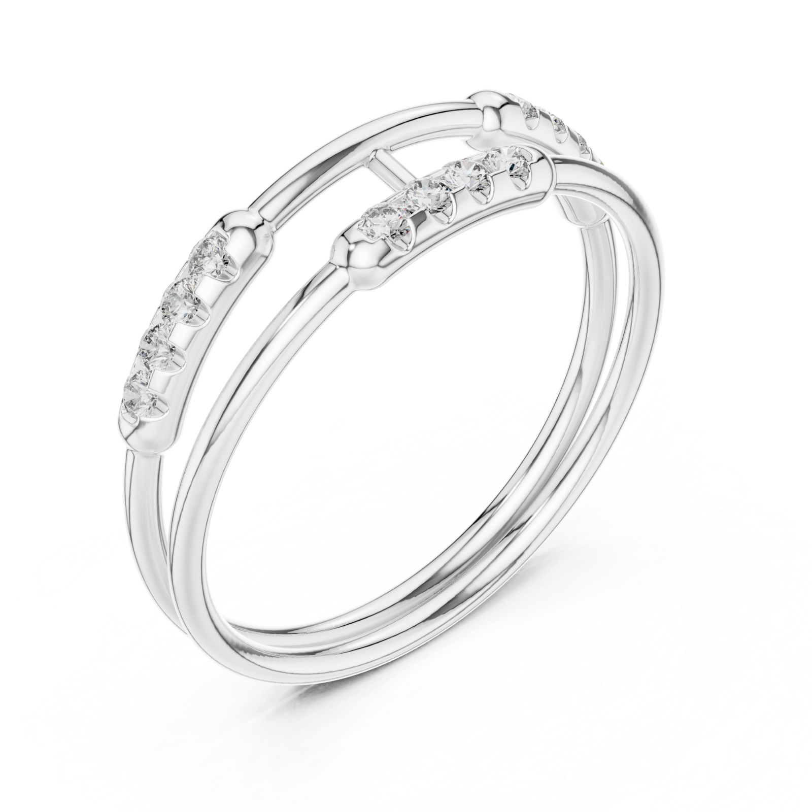  White Gold Radiant Open Lines Contemporary Ring Right View