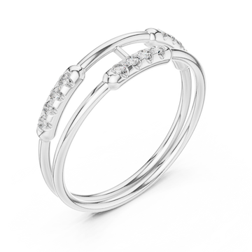  White Gold Radiant Open Lines Contemporary Ring Right View