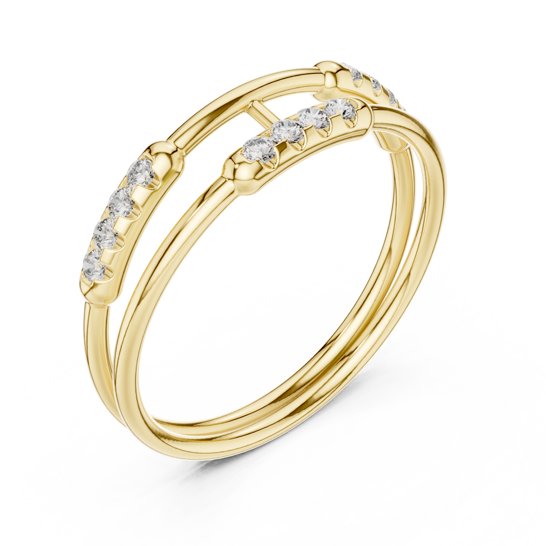Gold Radiant Open Lines Contemporary Ring Right View