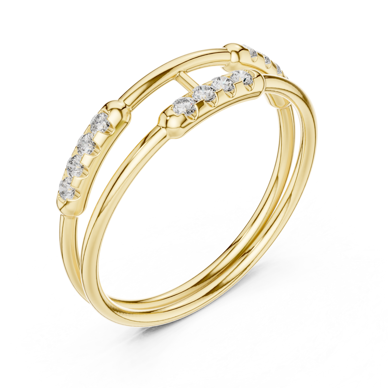 Gold Radiant Open Lines Contemporary Ring Right View