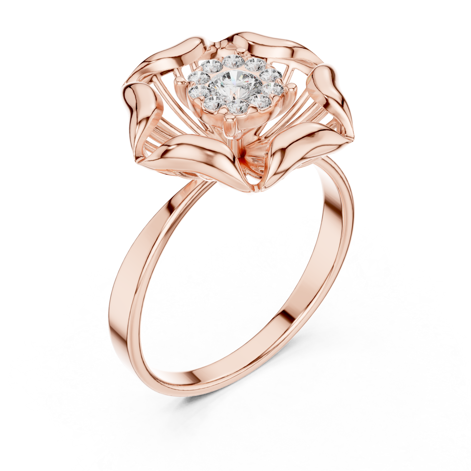  Rose Gold Graceful Bloom Inspired Ring Right View