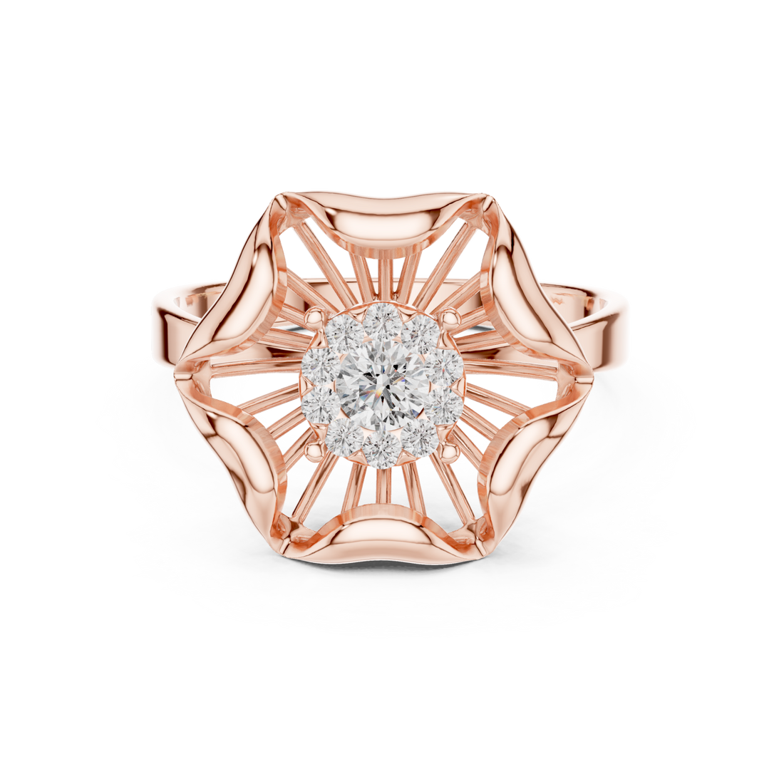  Rose Gold Graceful Bloom Inspired Ring Right View