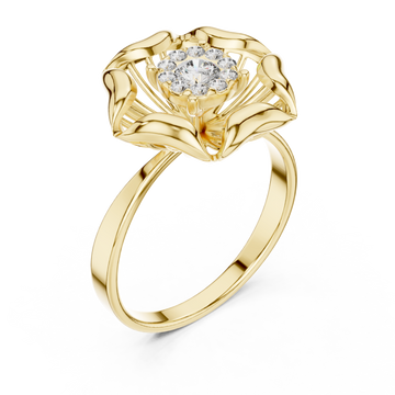Gold Graceful Bloom Inspired Ring Right View