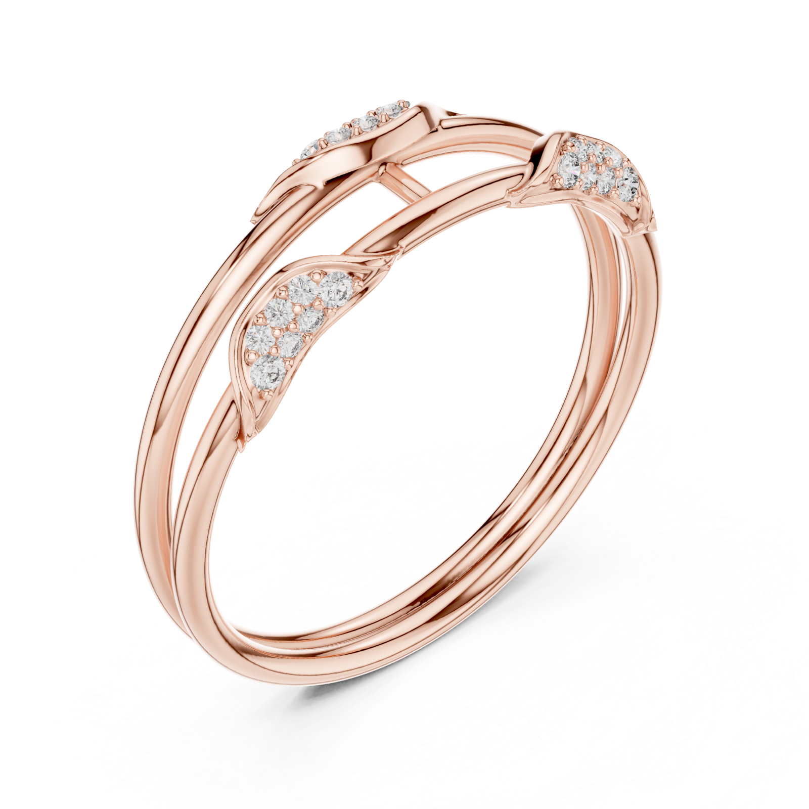  Rose Gold Eternal Harmony Duo Band Ring Right View