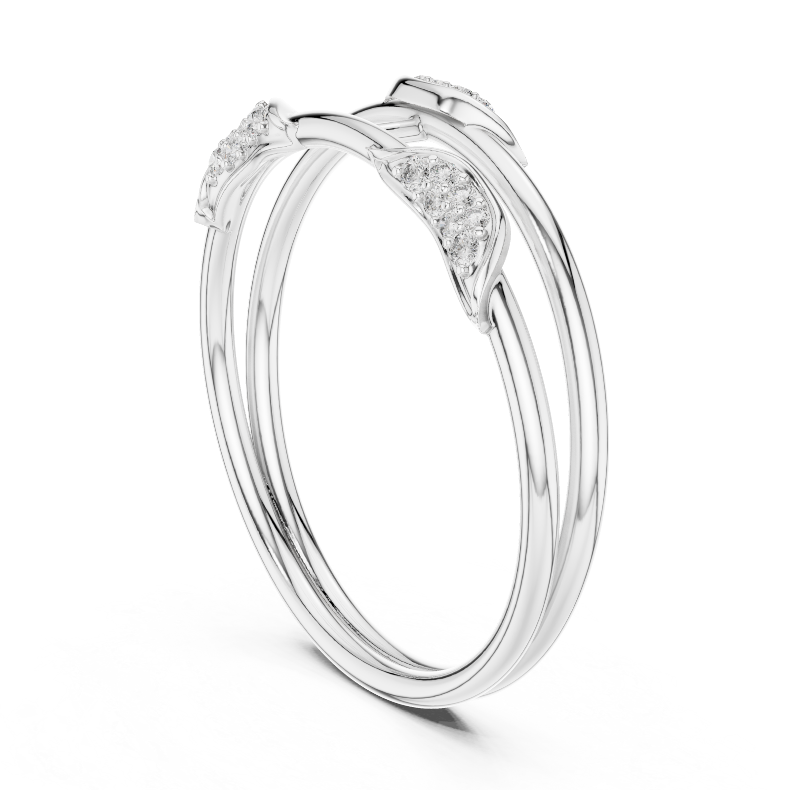  White Gold Eternal Harmony Duo Band Ring Left View