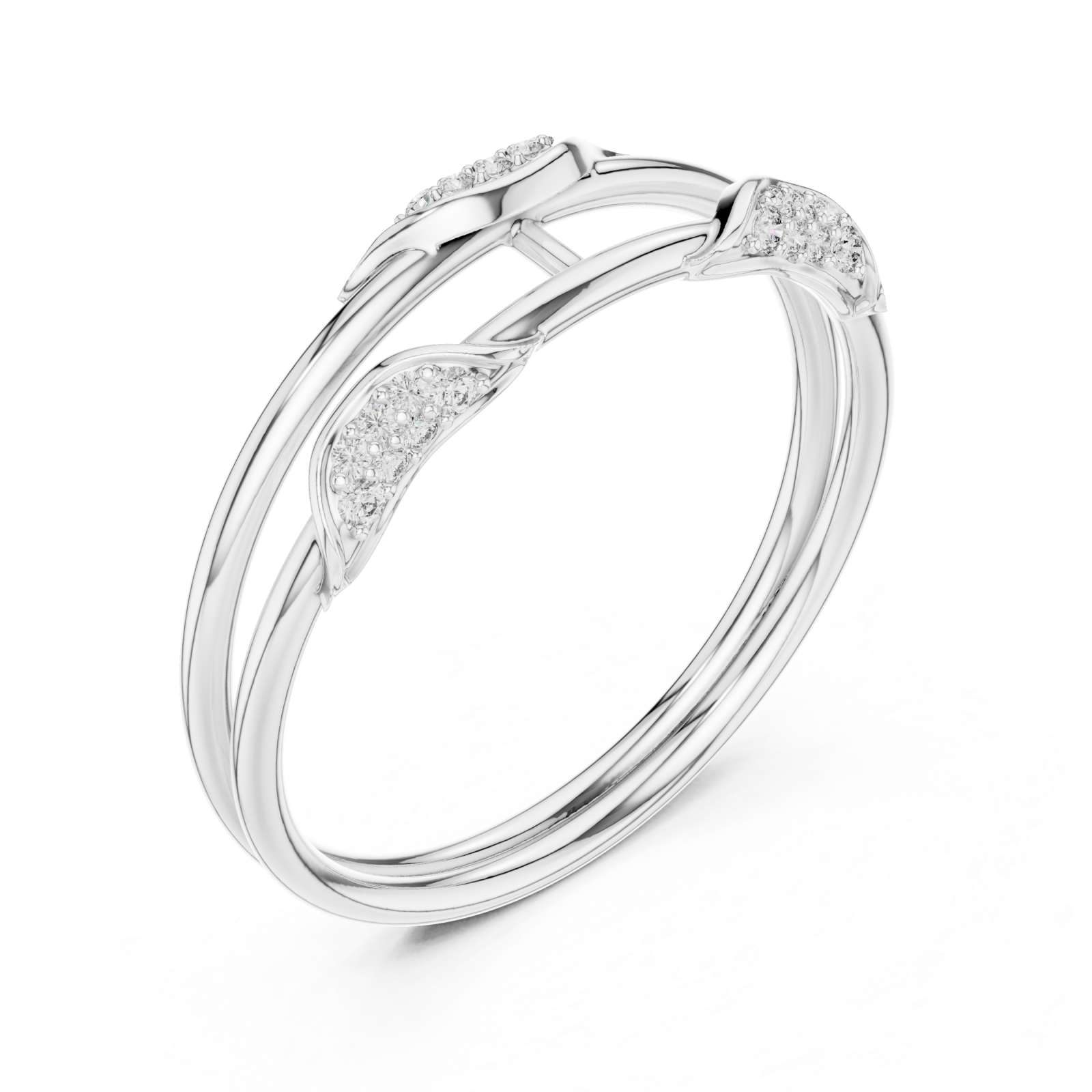  White Gold Eternal Harmony Duo Band Ring Right View