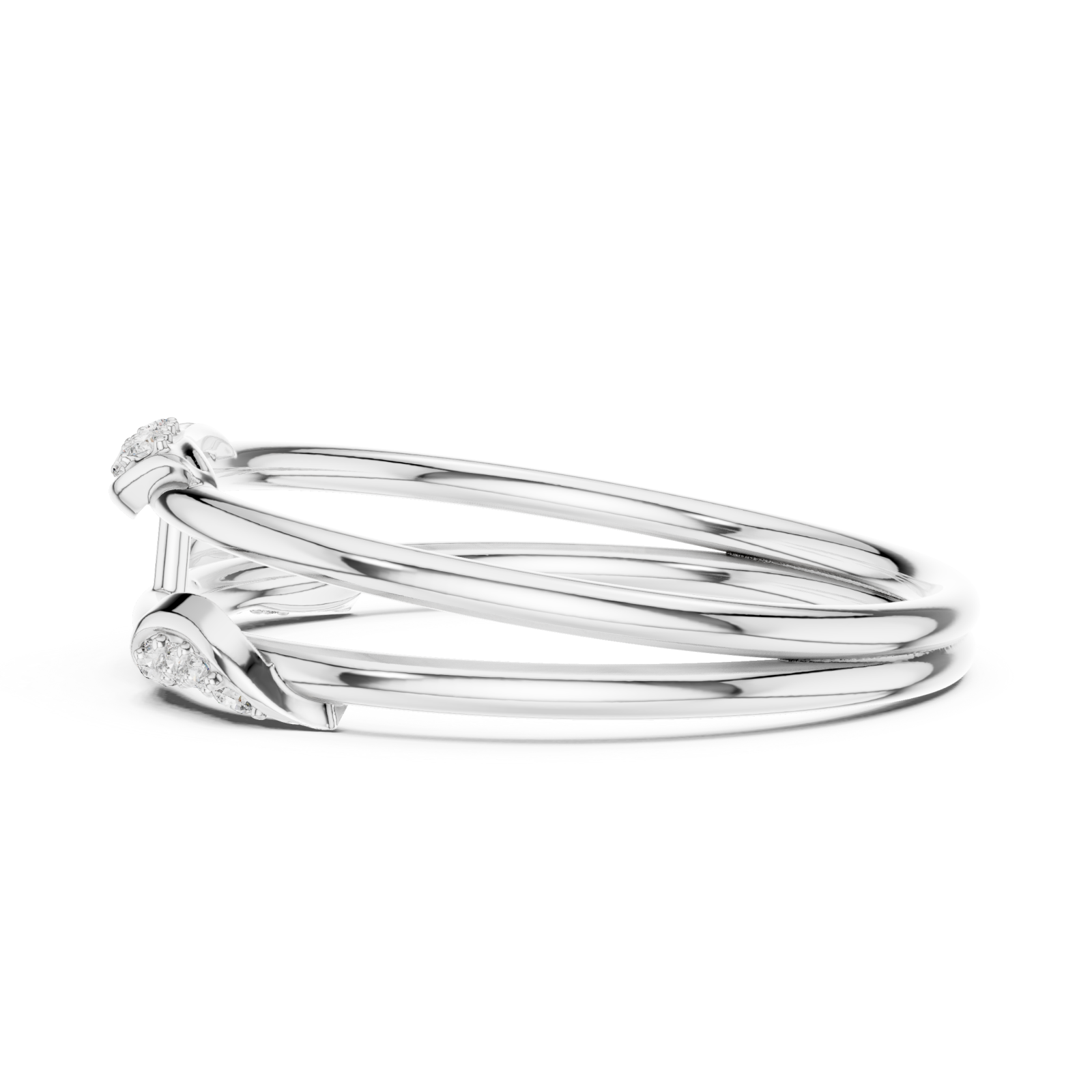  White Gold Eternal Harmony Duo Band Ring Side View