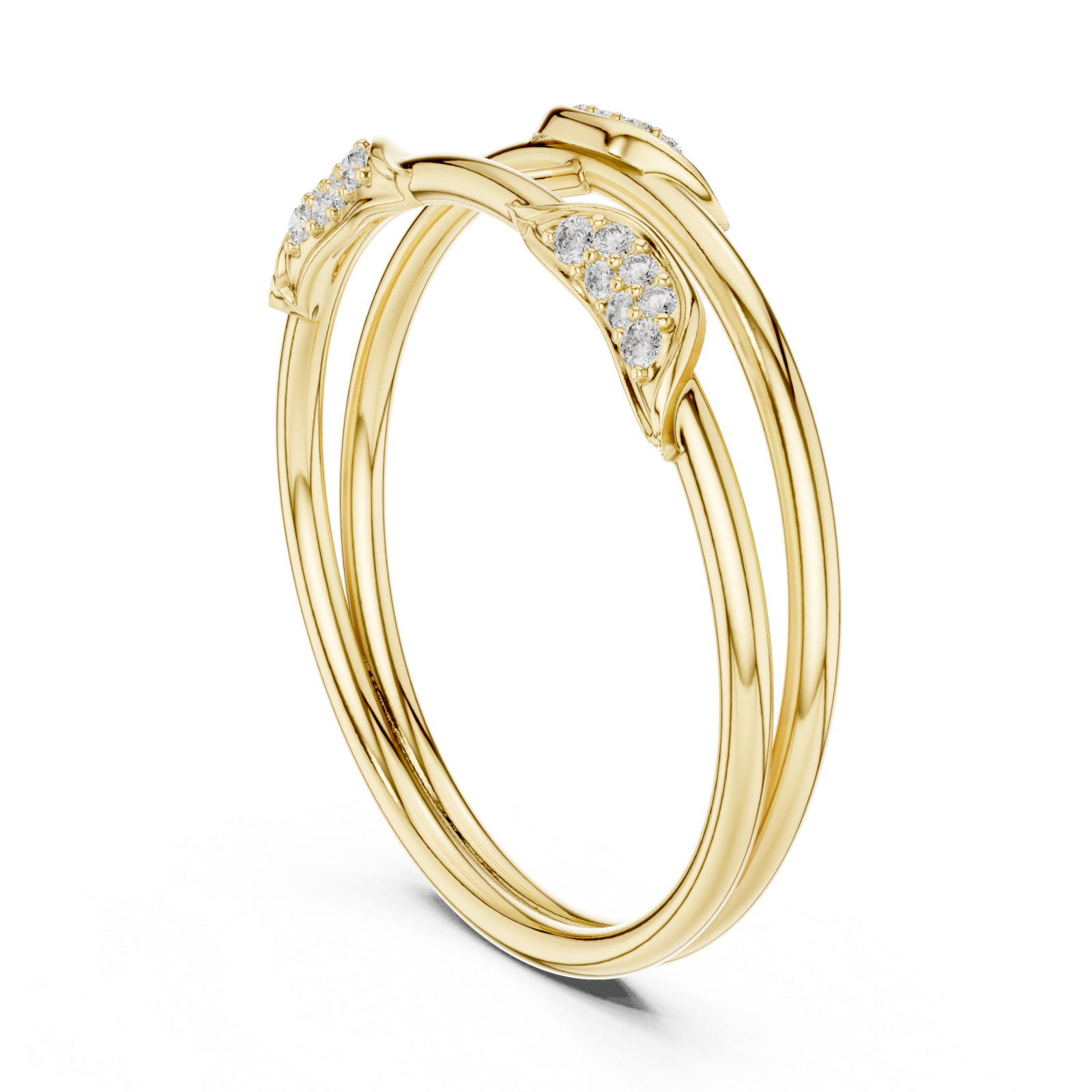  Gold Eternal Harmony Duo Band Ring Left View
