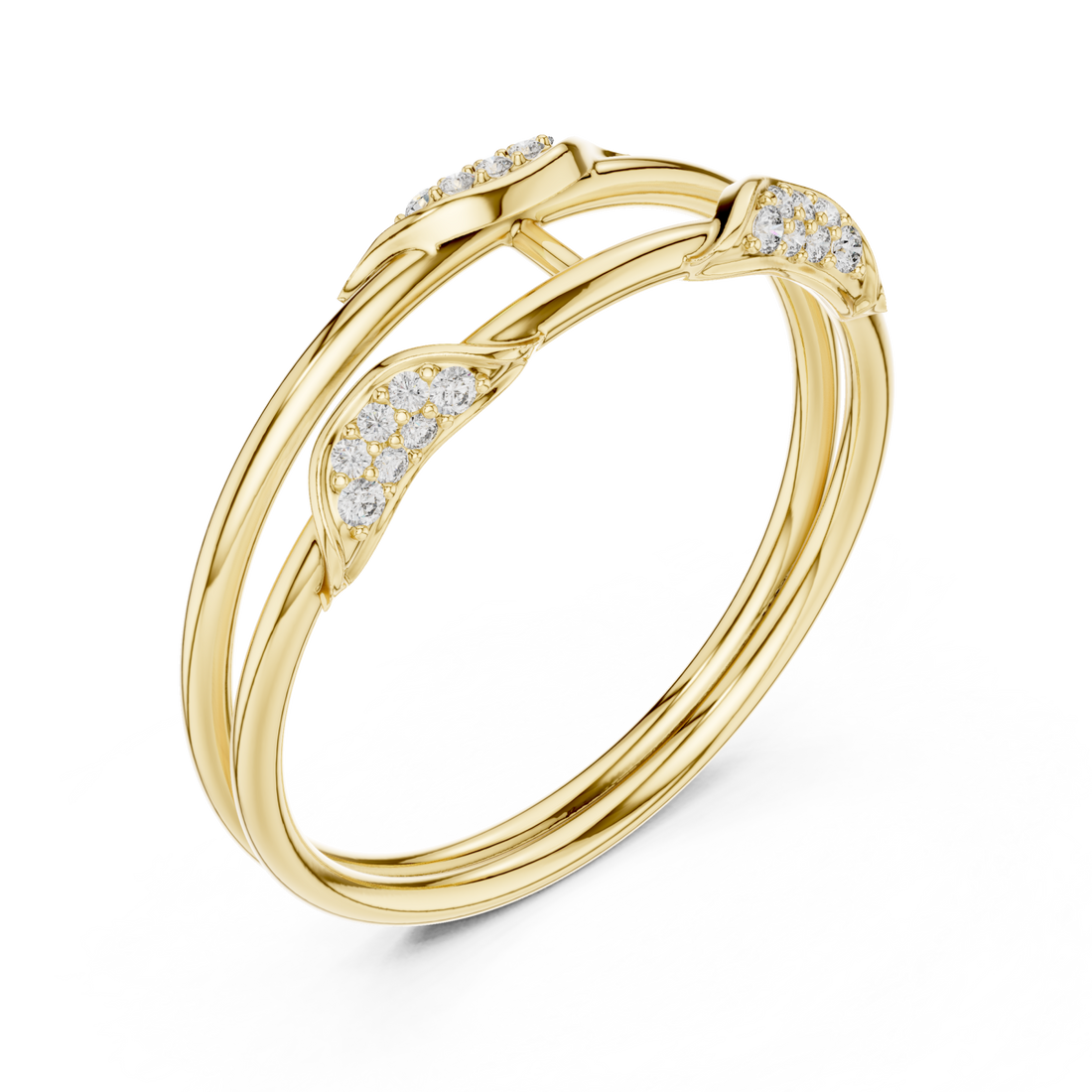 Gold Eternal Harmony Duo Band Ring Right View