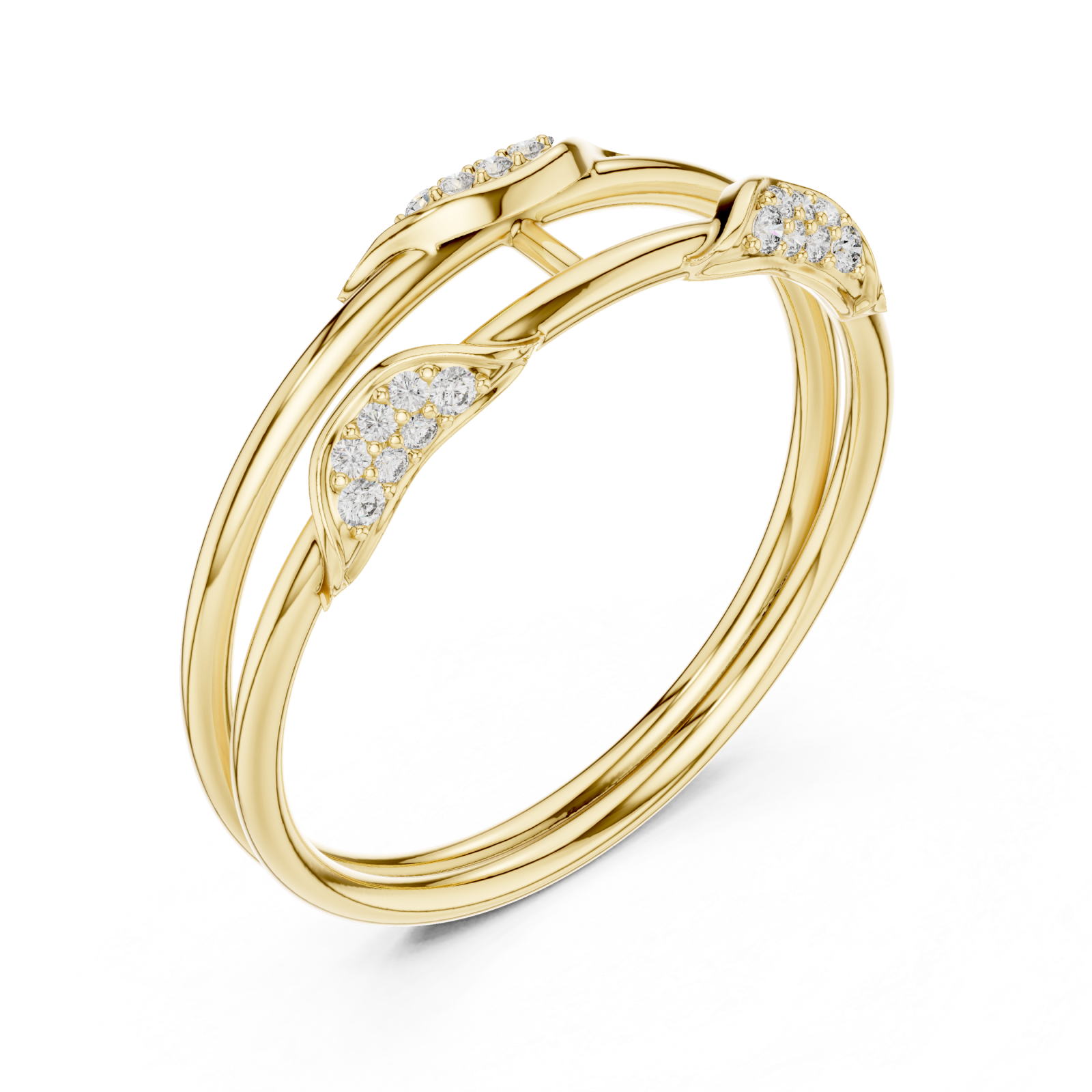 Gold Eternal Harmony Duo Band Ring Right View