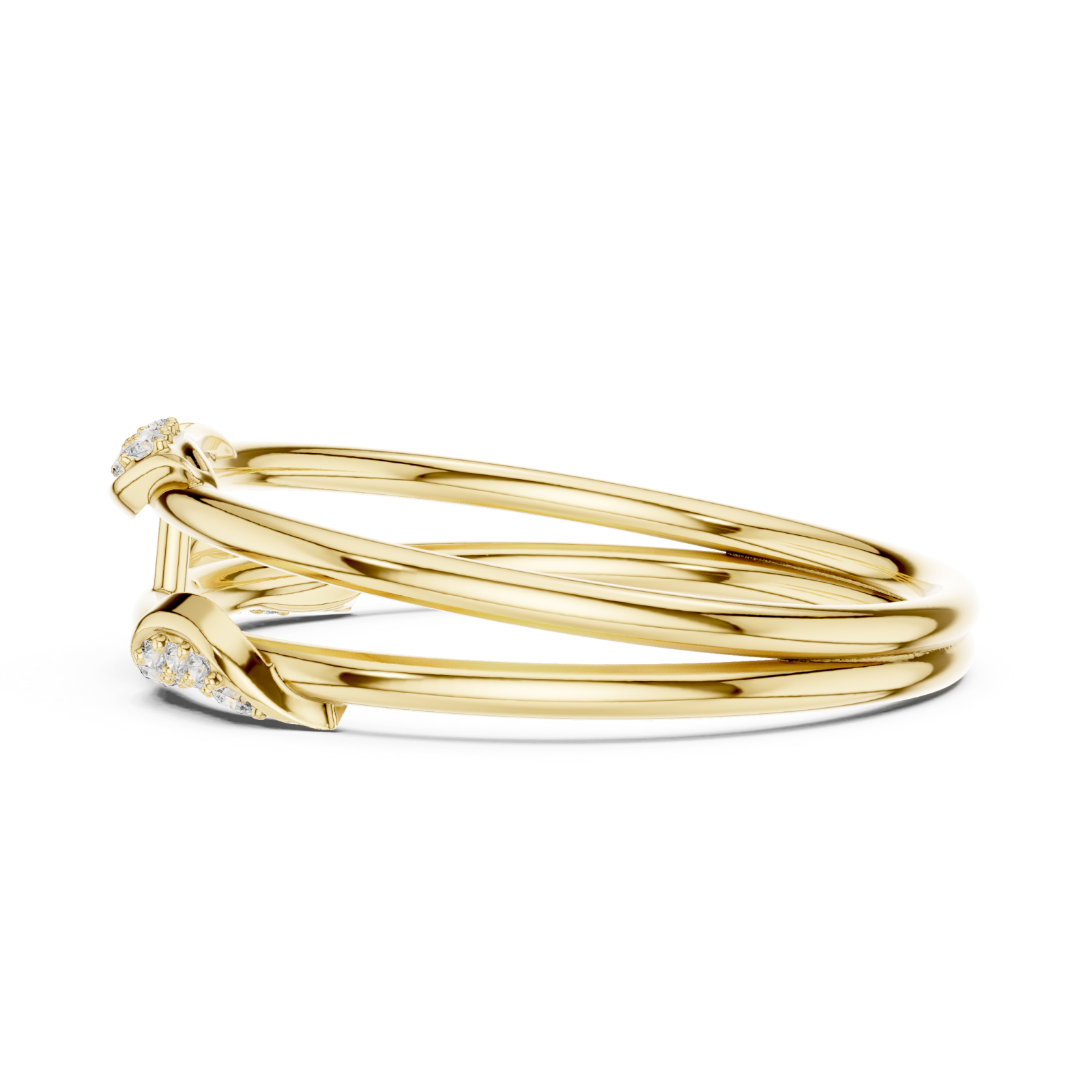  Gold Eternal Harmony Duo Band Ring Side View